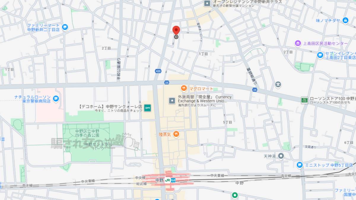 ハハロル運営会社の地図