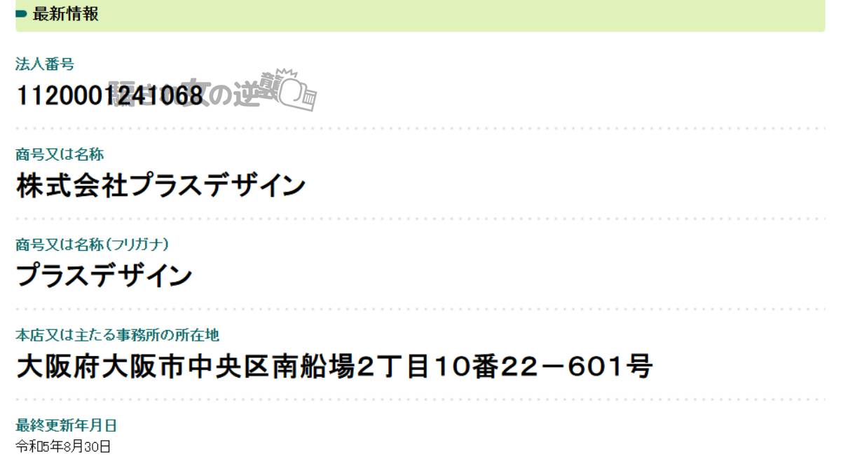 株式会社プラスデザインの法人登記