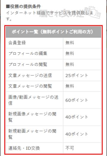 恋パラの無料時の料金表