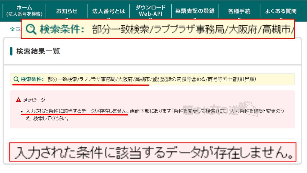 ラブプラザ運営事務局の法人登記