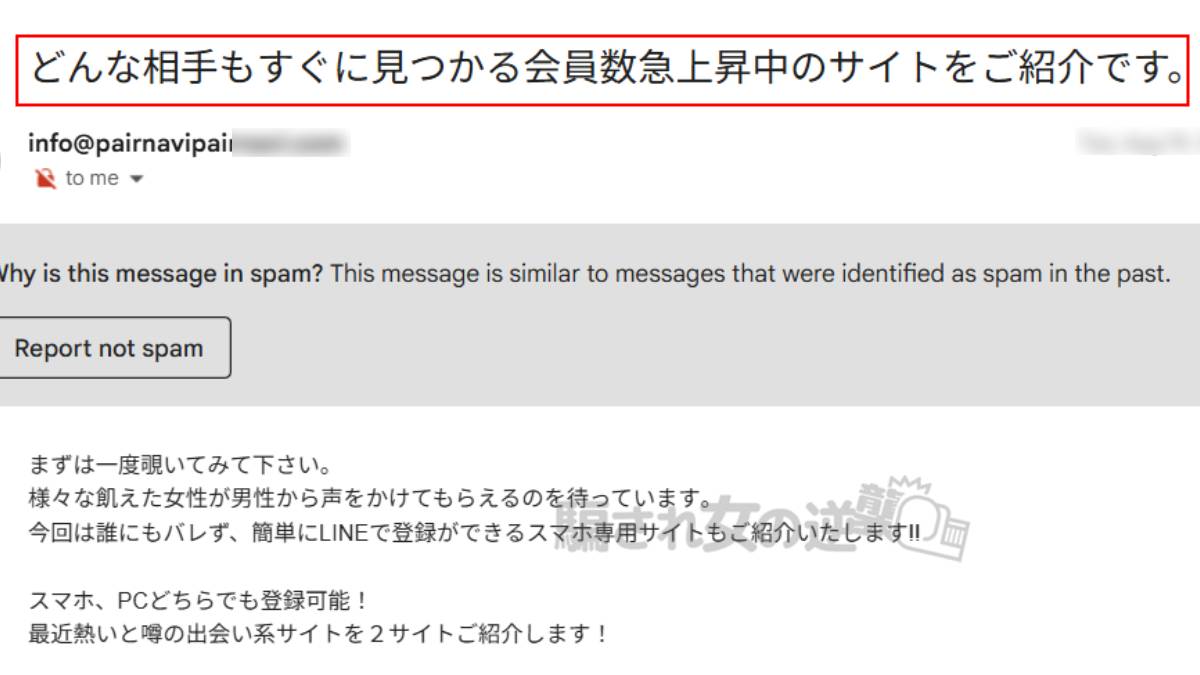 Ronaのサイトに繋がる迷惑メール