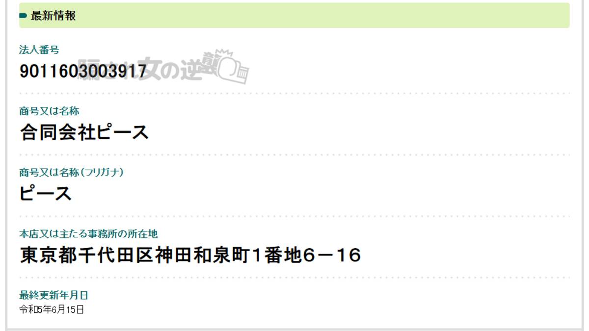 合同会社ピースの法人登記
