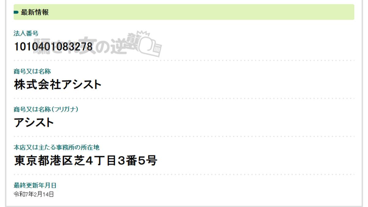 株式会社アシストの法人登記