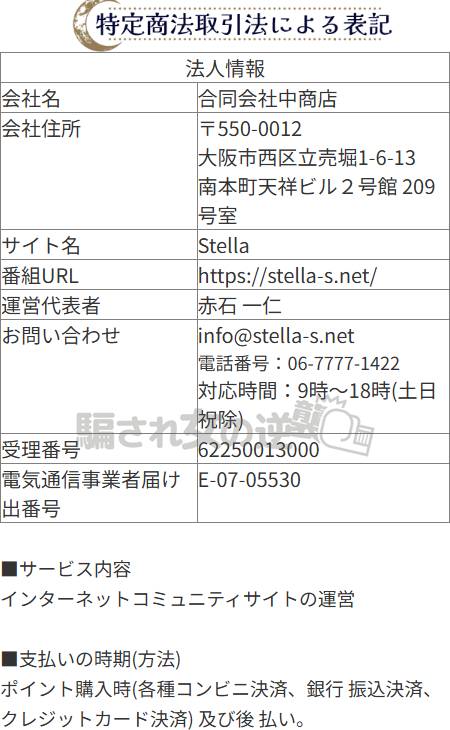 ステラの特商法