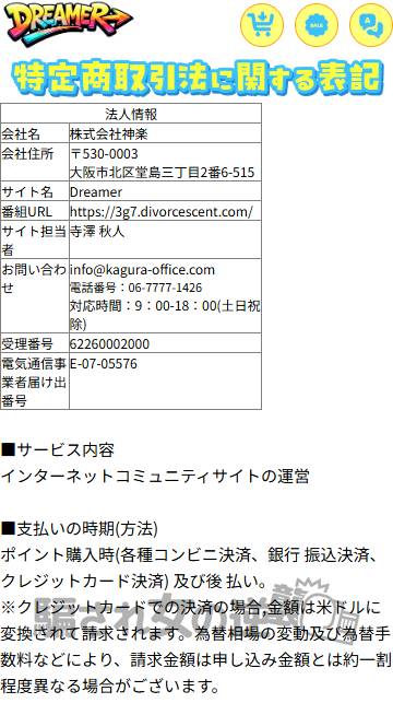 Dreamerの特商法