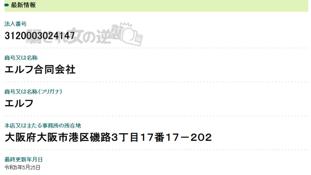 エルフ合同会社の法人登記