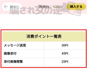 美熟の彩りのポイント表