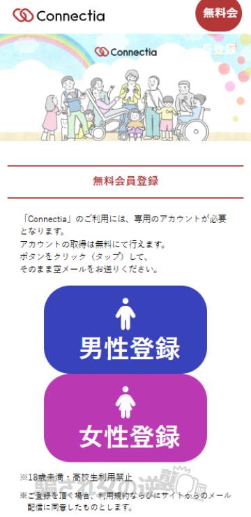 ConnectiaのモバイルTOP