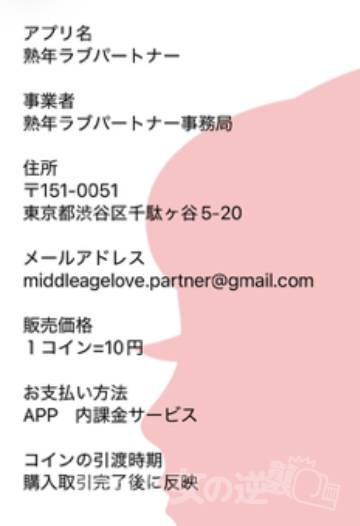 熟年ラブパートナーの特商法