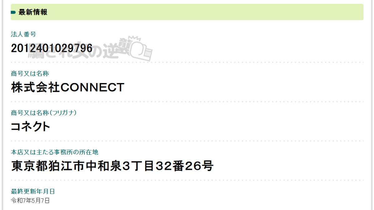 株式会社connect 法人登記