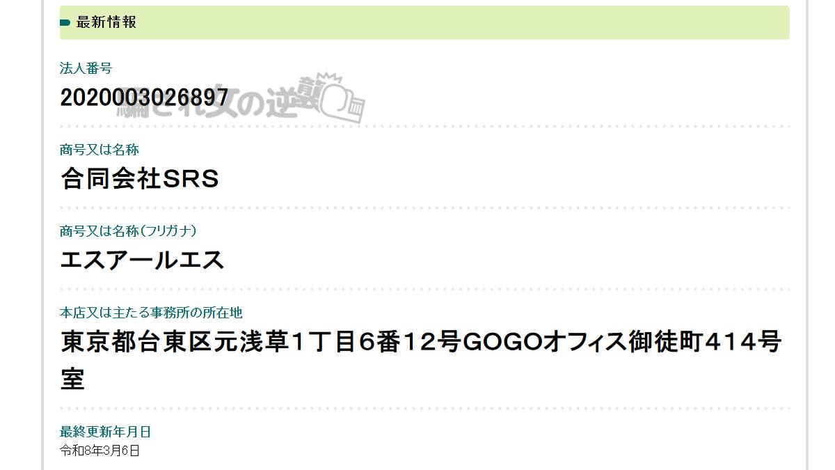 合同会社SRS 法人登記
