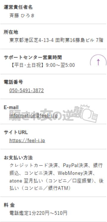 電話占いFeelの特商法