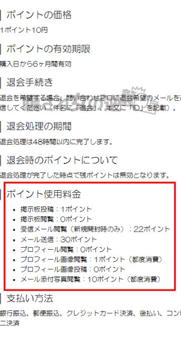 リンゲージのポイント表