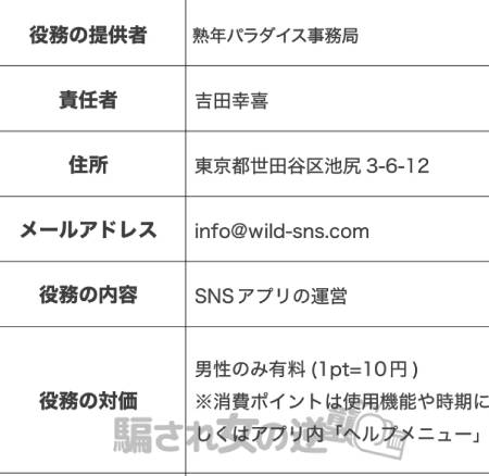 熟年パラダイスの特商法
