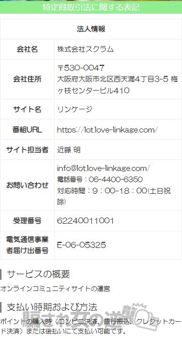 リンゲージの特商法