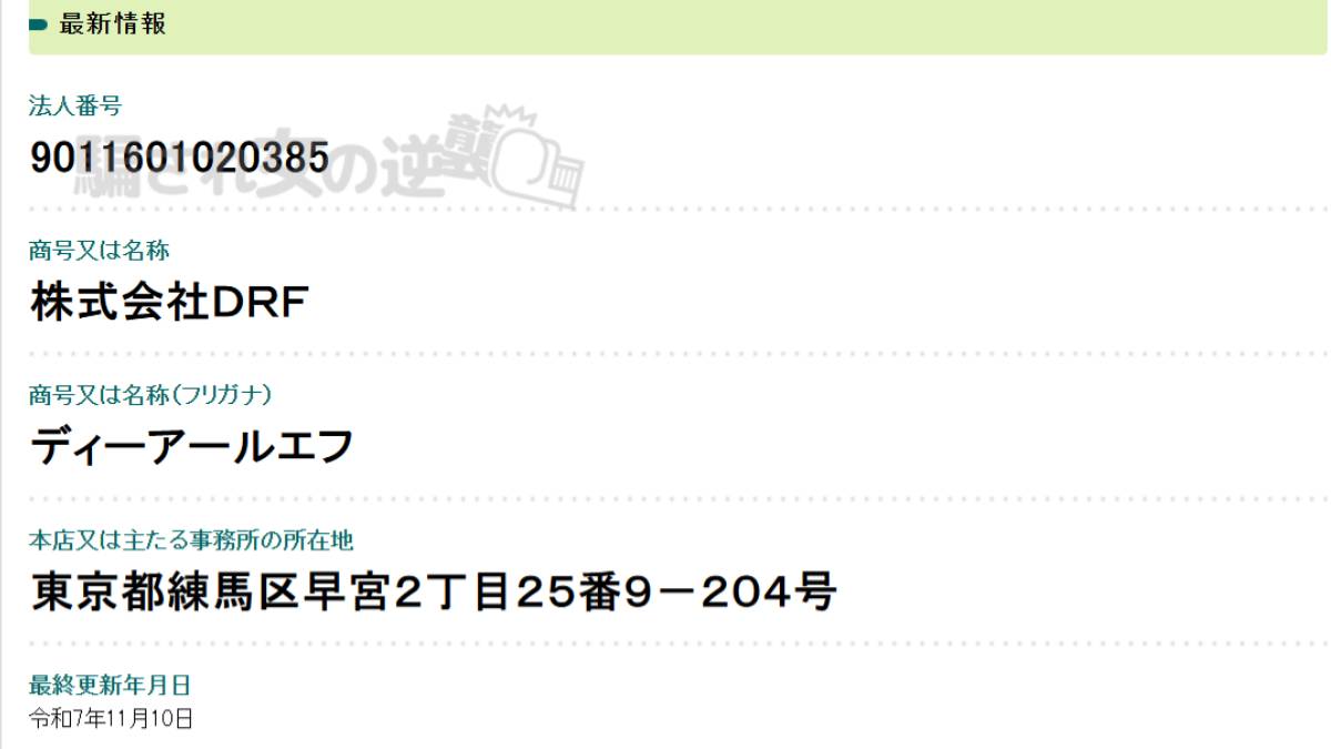 株式会社DRFの法人登記