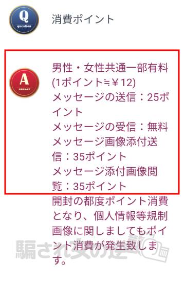 熟年オアシスのポイント表