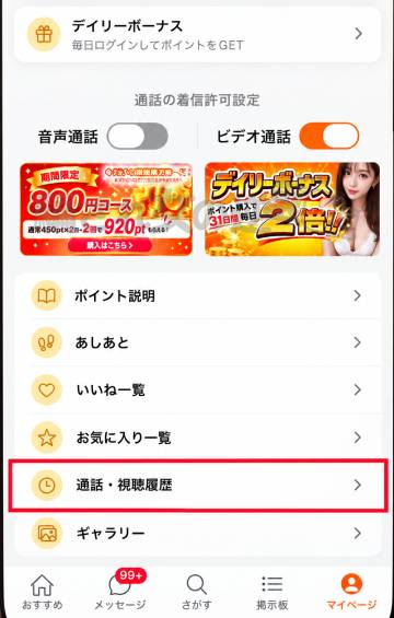 コハク内の履歴